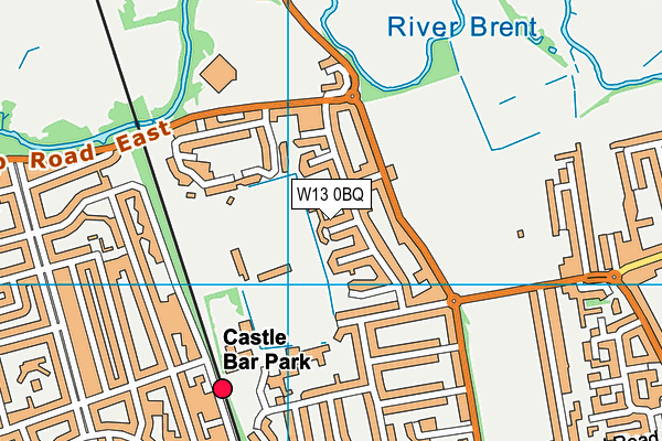 W13 0BQ map - OS VectorMap District (Ordnance Survey)