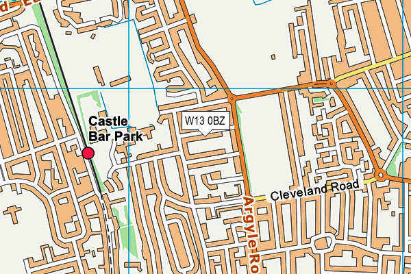 W13 0BZ map - OS VectorMap District (Ordnance Survey)