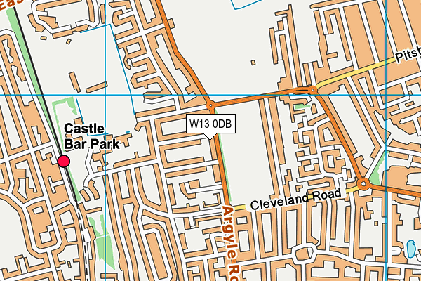 W13 0DB map - OS VectorMap District (Ordnance Survey)