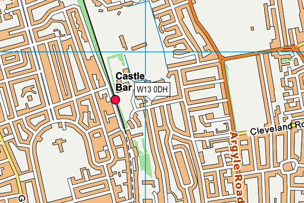 Castlebar School map (W13 0DH) - OS VectorMap District (Ordnance Survey)