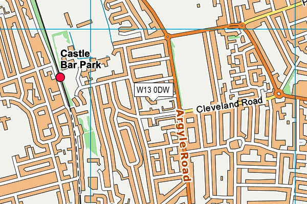 W13 0DW map - OS VectorMap District (Ordnance Survey)