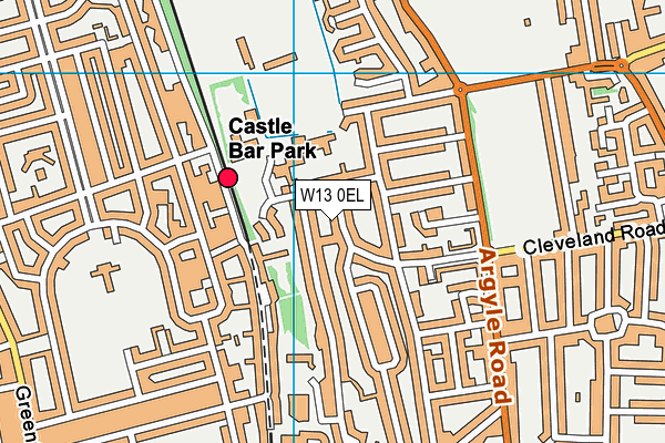 W13 0EL map - OS VectorMap District (Ordnance Survey)