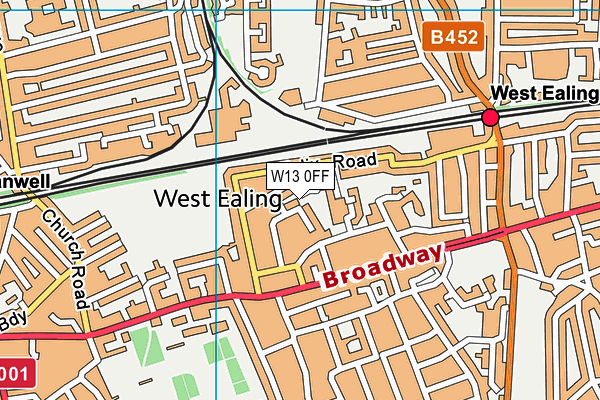 W13 0FF map - OS VectorMap District (Ordnance Survey)