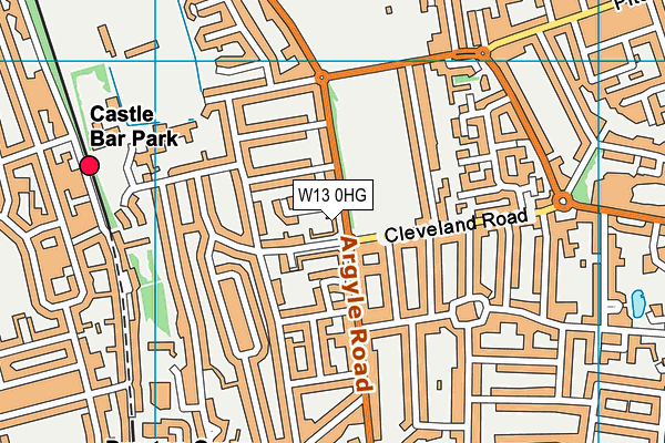 W13 0HG map - OS VectorMap District (Ordnance Survey)