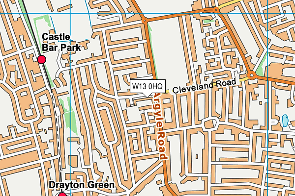 W13 0HQ map - OS VectorMap District (Ordnance Survey)