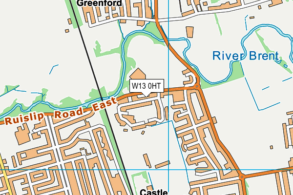 W13 0HT map - OS VectorMap District (Ordnance Survey)