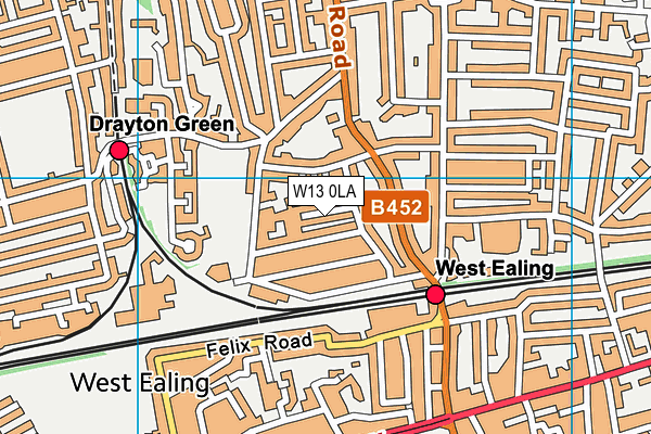 Drayton Green Primary School map (W13 0LA) - OS VectorMap District (Ordnance Survey)