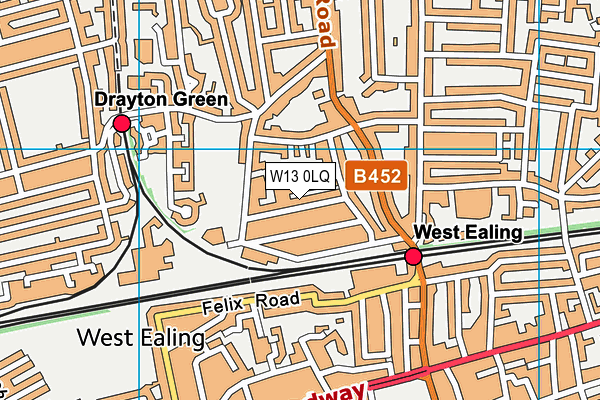 W13 0LQ map - OS VectorMap District (Ordnance Survey)