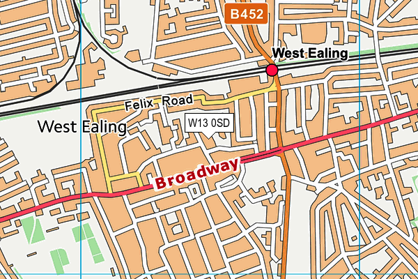 W13 0SD map - OS VectorMap District (Ordnance Survey)