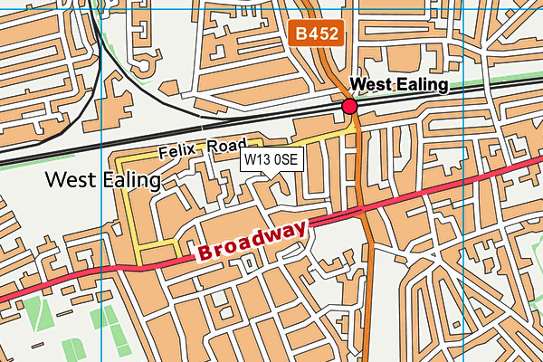 St John's Primary School map (W13 0SE) - OS VectorMap District (Ordnance Survey)