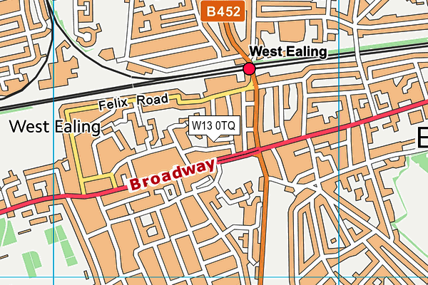 W13 0TQ map - OS VectorMap District (Ordnance Survey)