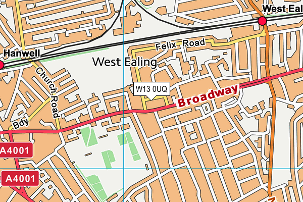 W13 0UQ map - OS VectorMap District (Ordnance Survey)