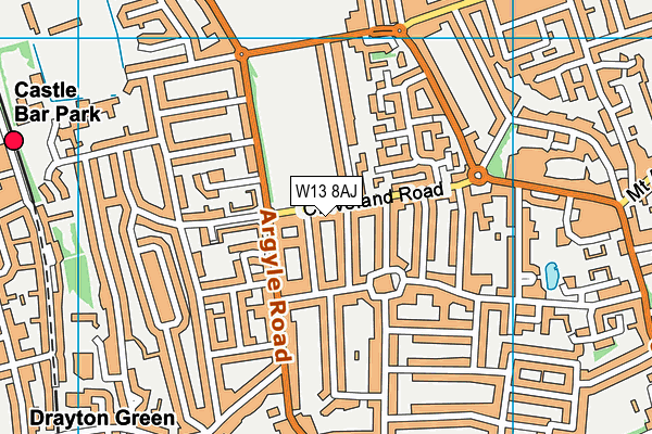 W13 8AJ map - OS VectorMap District (Ordnance Survey)