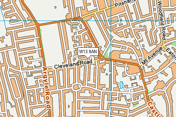 W13 8AN map - OS VectorMap District (Ordnance Survey)