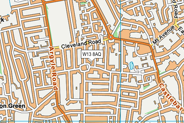 W13 8AQ map - OS VectorMap District (Ordnance Survey)