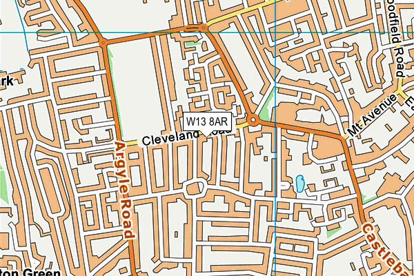 W13 8AR map - OS VectorMap District (Ordnance Survey)