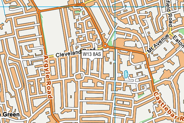 W13 8AS map - OS VectorMap District (Ordnance Survey)