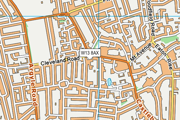 Notting Hill & Ealing High School GDST map (W13 8AX) - OS VectorMap District (Ordnance Survey)