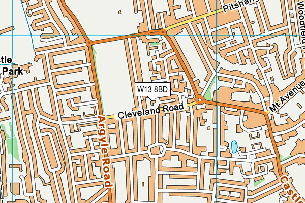 W13 8BD map - OS VectorMap District (Ordnance Survey)