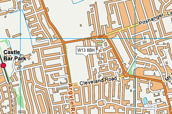 W13 8BH map - OS VectorMap District (Ordnance Survey)