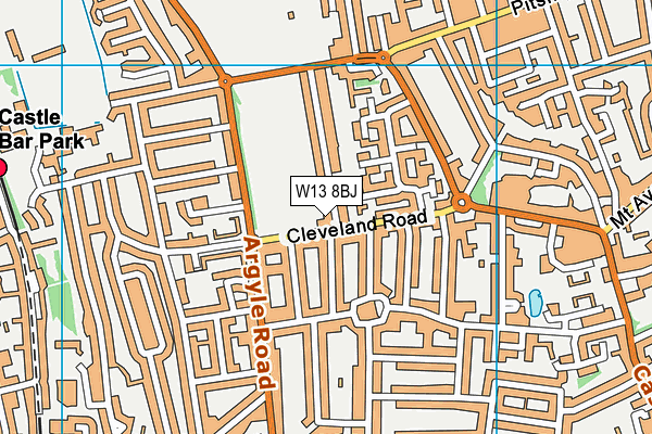 W13 8BJ map - OS VectorMap District (Ordnance Survey)