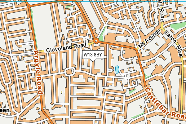 W13 8BY map - OS VectorMap District (Ordnance Survey)