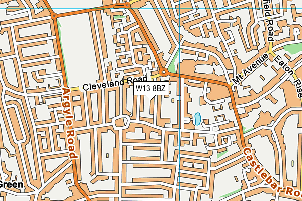 W13 8BZ map - OS VectorMap District (Ordnance Survey)