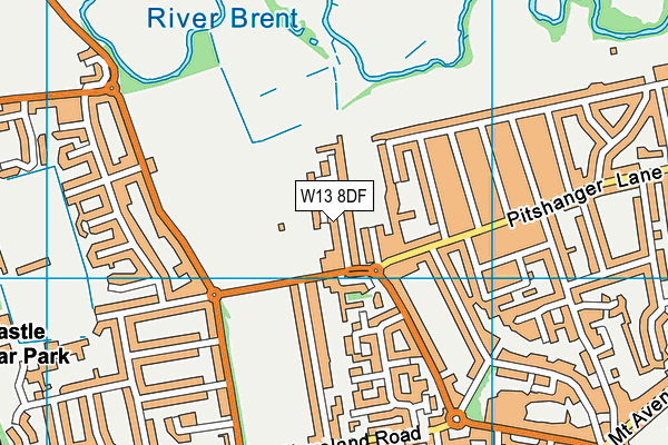W13 8DF map - OS VectorMap District (Ordnance Survey)