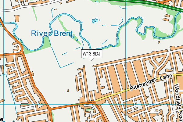 W13 8DJ map - OS VectorMap District (Ordnance Survey)