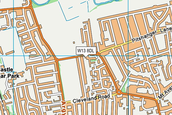 Scotch Common map (W13 8DL) - OS VectorMap District (Ordnance Survey)
