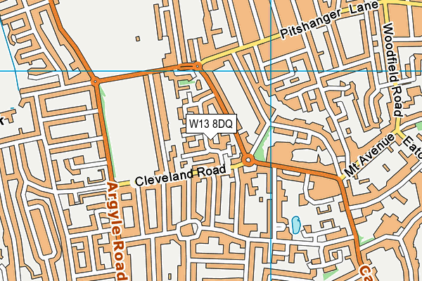 W13 8DQ map - OS VectorMap District (Ordnance Survey)