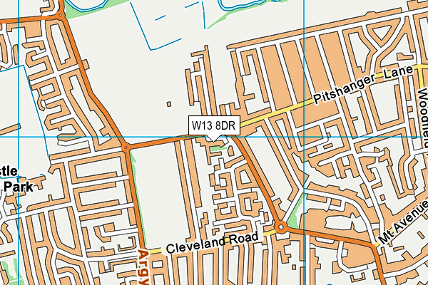 W13 8DR map - OS VectorMap District (Ordnance Survey)