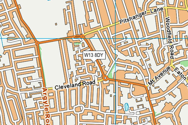 W13 8DY map - OS VectorMap District (Ordnance Survey)