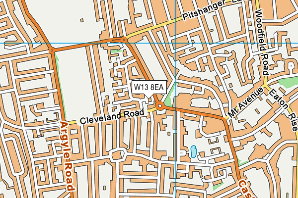 W13 8EA map - OS VectorMap District (Ordnance Survey)