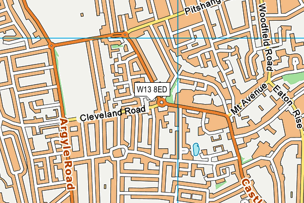 W13 8ED map - OS VectorMap District (Ordnance Survey)