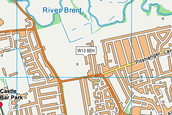 W13 8EH map - OS VectorMap District (Ordnance Survey)