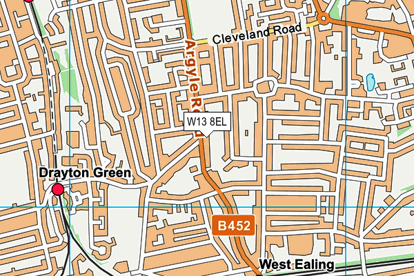 W13 8EL map - OS VectorMap District (Ordnance Survey)