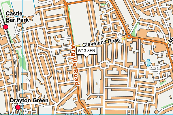 W13 8EN map - OS VectorMap District (Ordnance Survey)