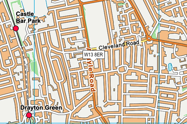 W13 8ER map - OS VectorMap District (Ordnance Survey)