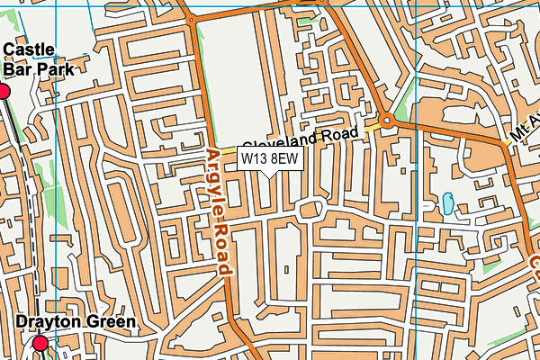 W13 8EW map - OS VectorMap District (Ordnance Survey)