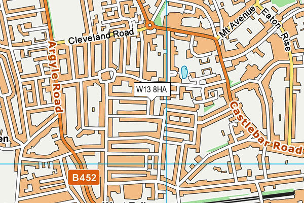 W13 8HA map - OS VectorMap District (Ordnance Survey)