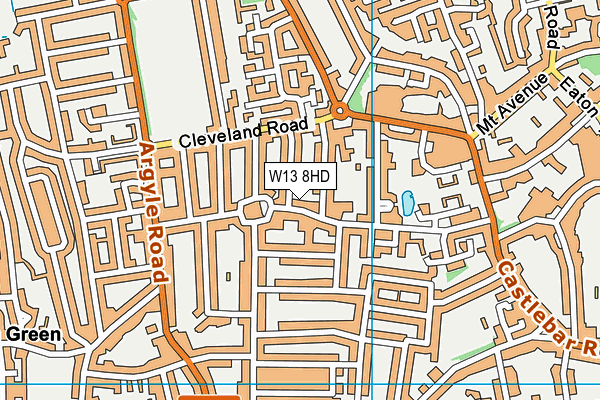 W13 8HD map - OS VectorMap District (Ordnance Survey)