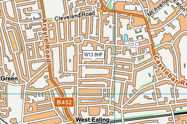 W13 8HF map - OS VectorMap District (Ordnance Survey)