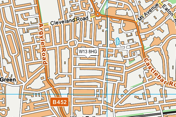 W13 8HG map - OS VectorMap District (Ordnance Survey)