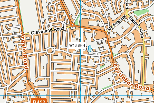 W13 8HH map - OS VectorMap District (Ordnance Survey)