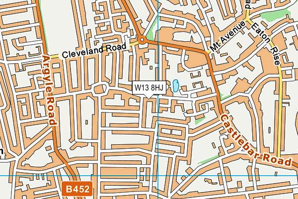 W13 8HJ map - OS VectorMap District (Ordnance Survey)