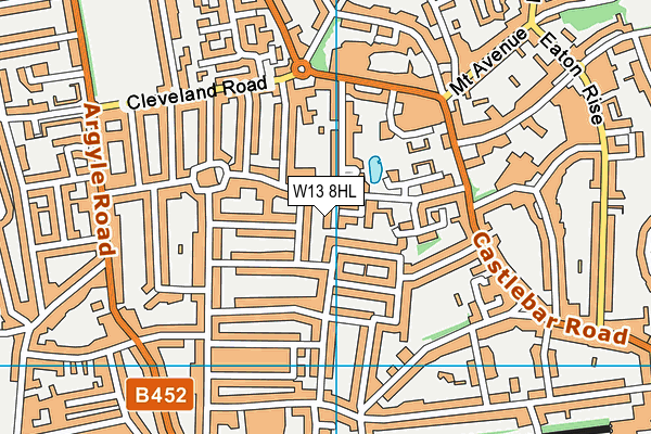 W13 8HL map - OS VectorMap District (Ordnance Survey)