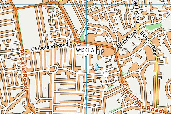 W13 8HW map - OS VectorMap District (Ordnance Survey)