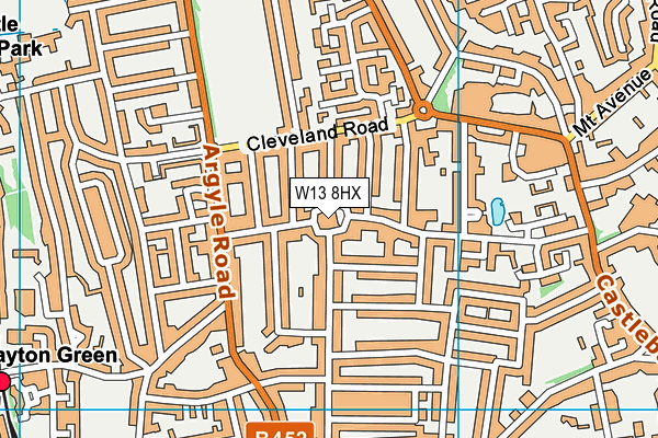 W13 8HX map - OS VectorMap District (Ordnance Survey)