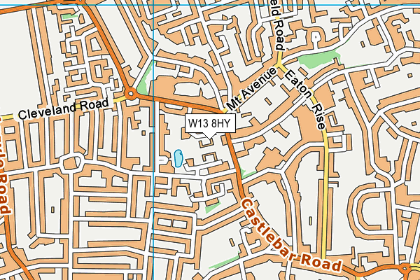 W13 8HY map - OS VectorMap District (Ordnance Survey)